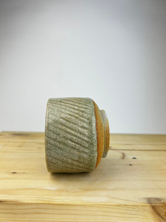 Textured celadon cup