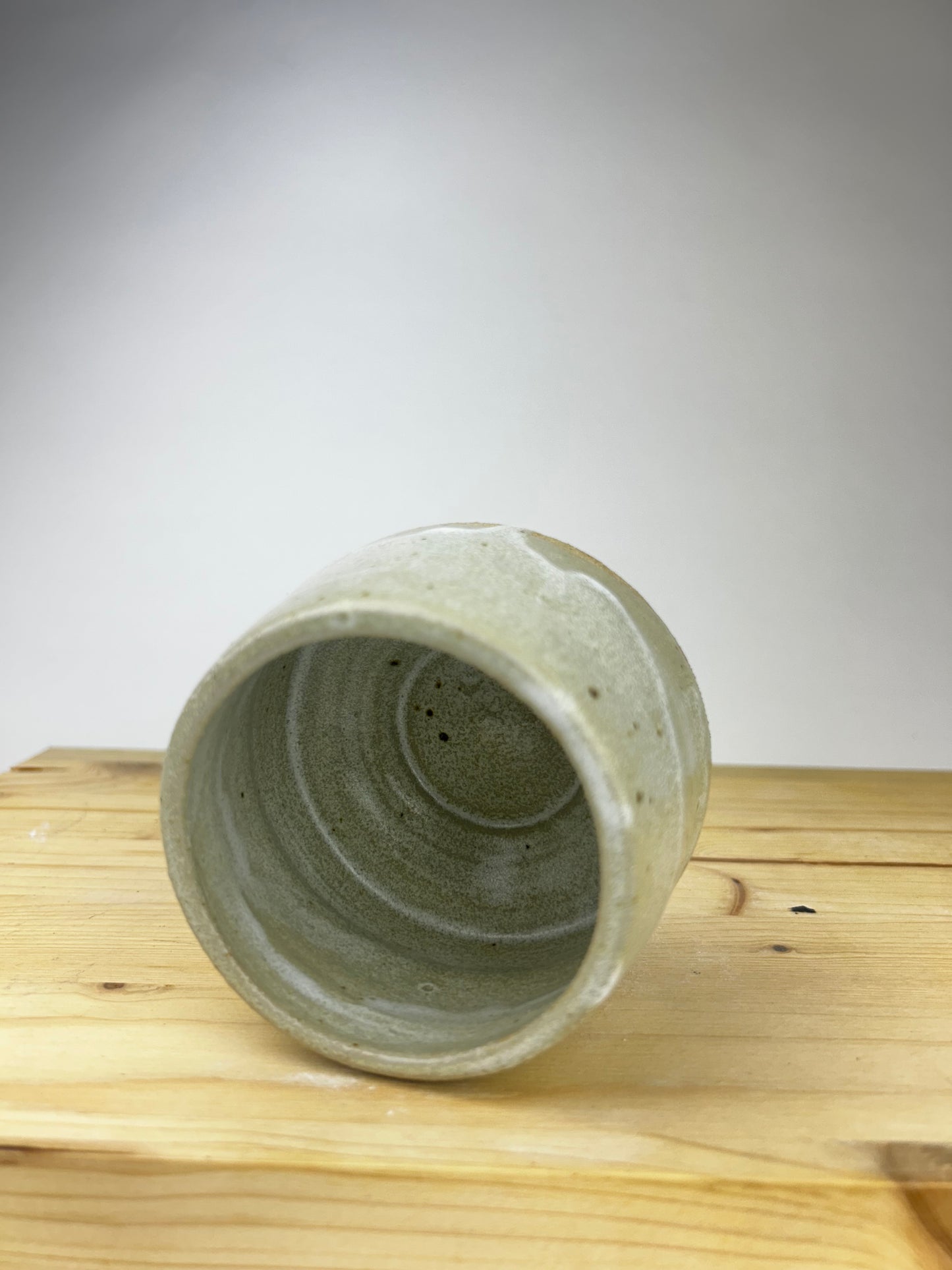 Blue wood cup
