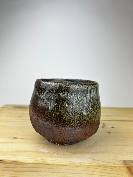 Blue wood cup