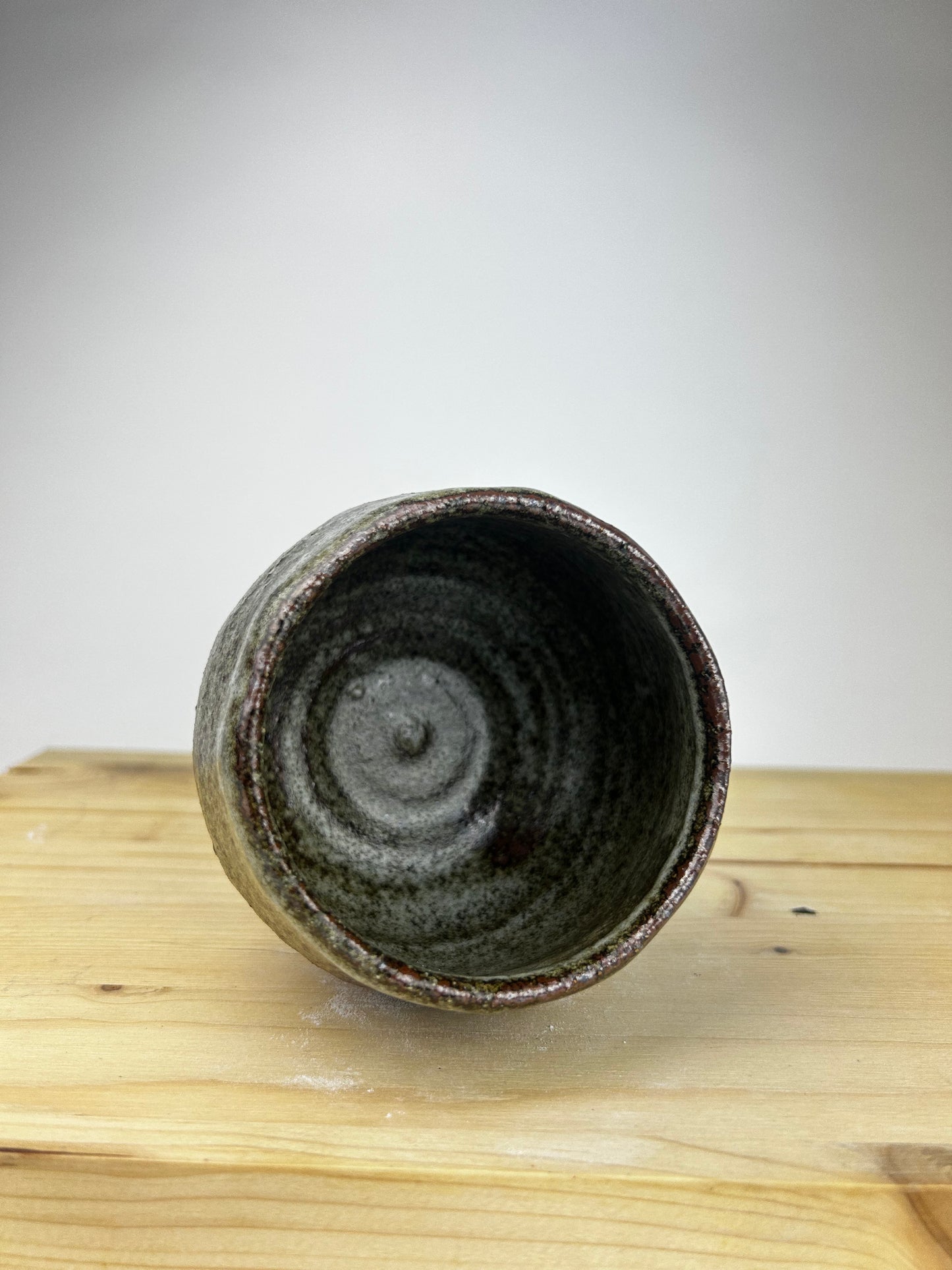 Blue wood cup
