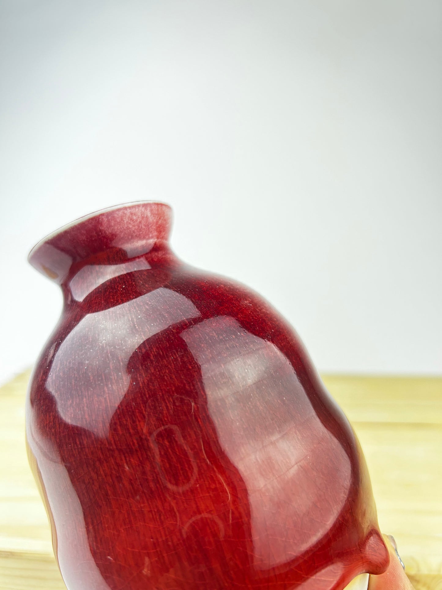 Red porcelain vase