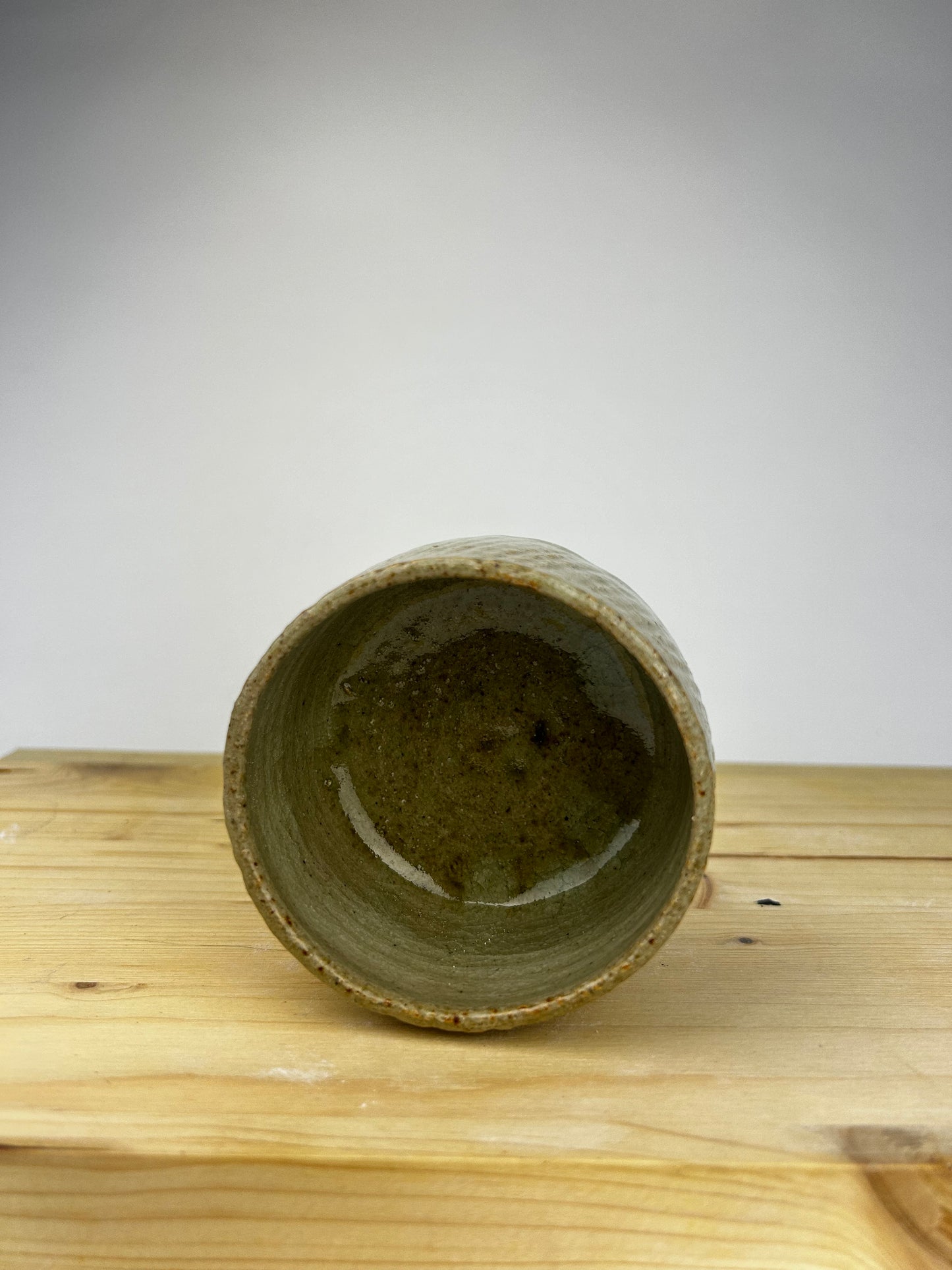 Textured celadon cup
