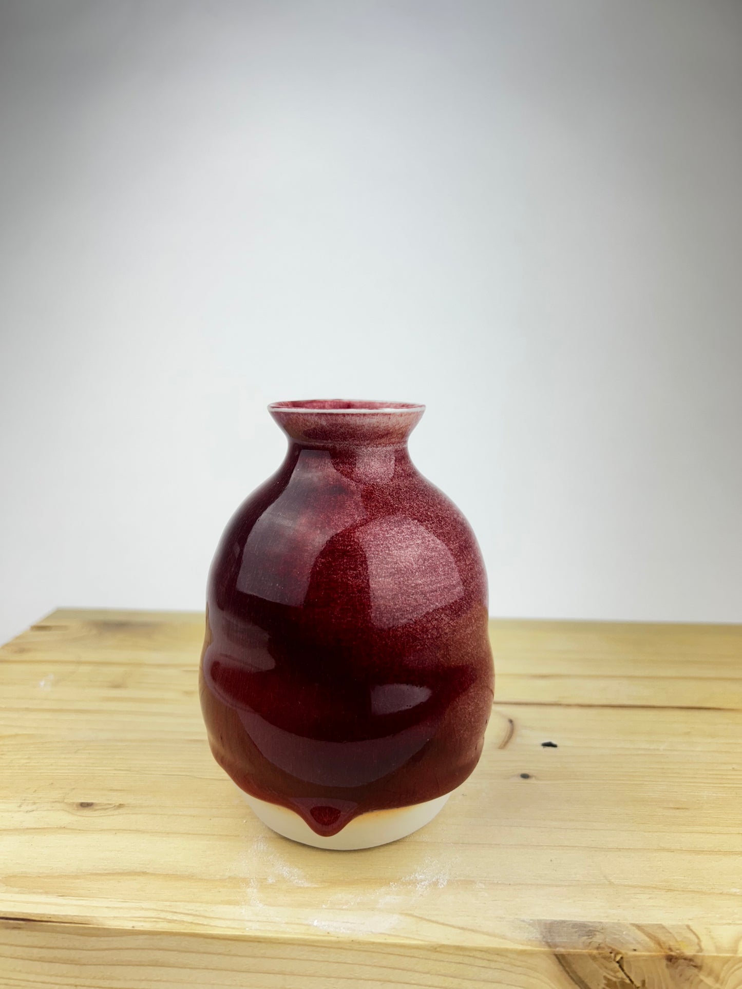 Red porcelain vase