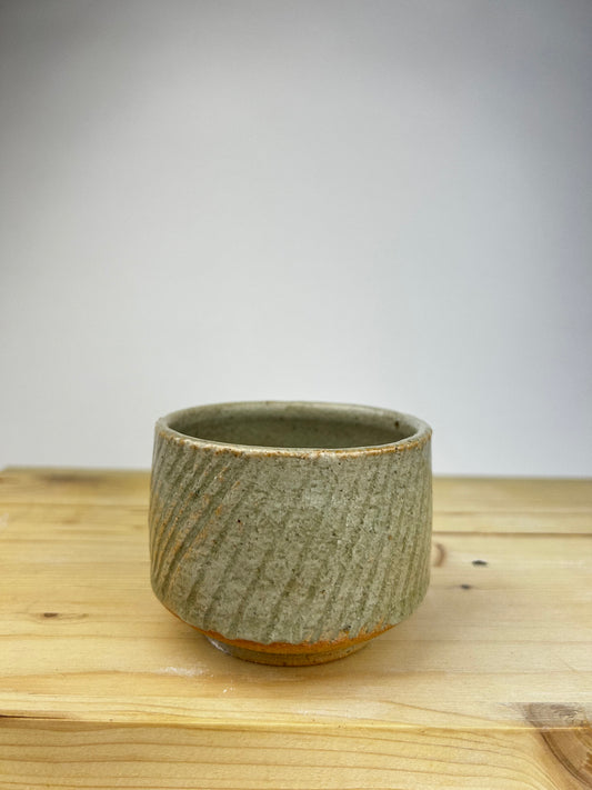 Textured celadon cup