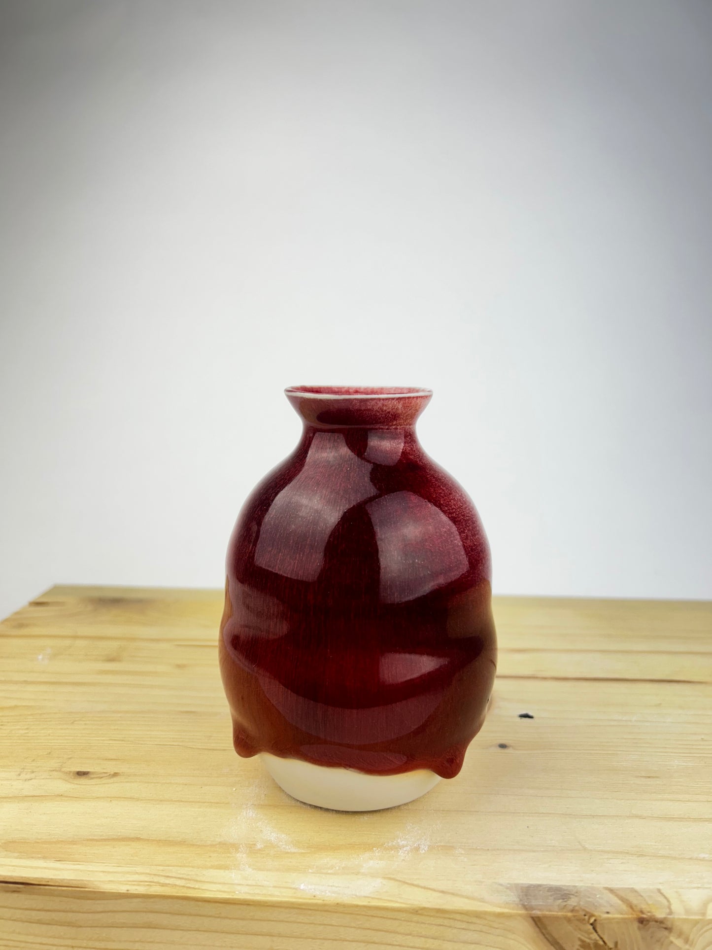 Red porcelain vase