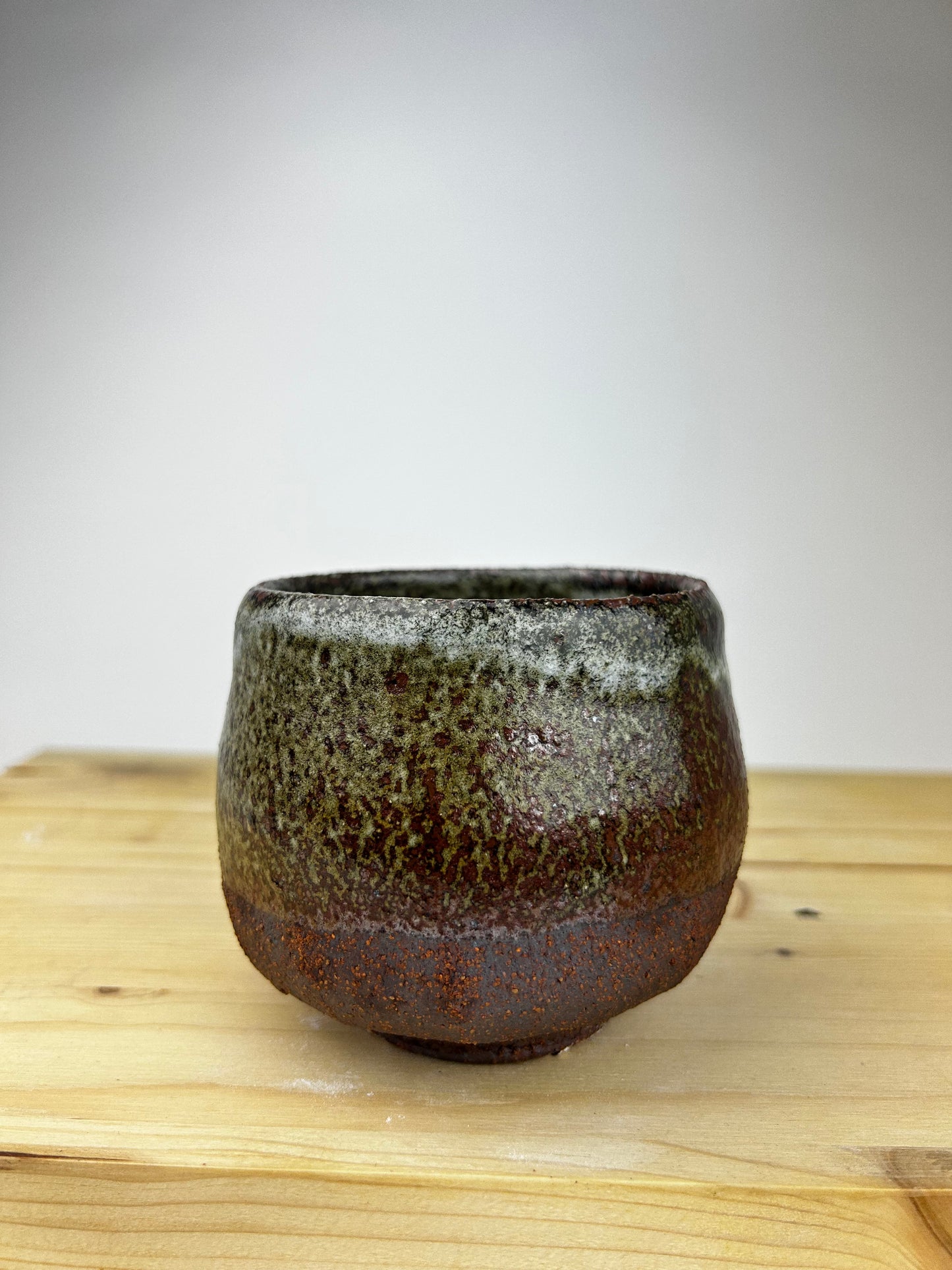 Blue wood cup
