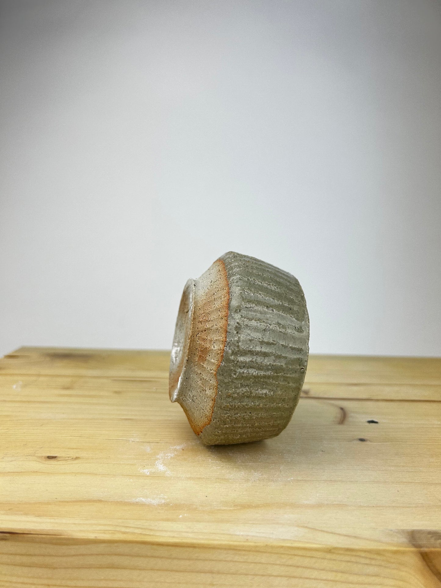 Textured celadon cup