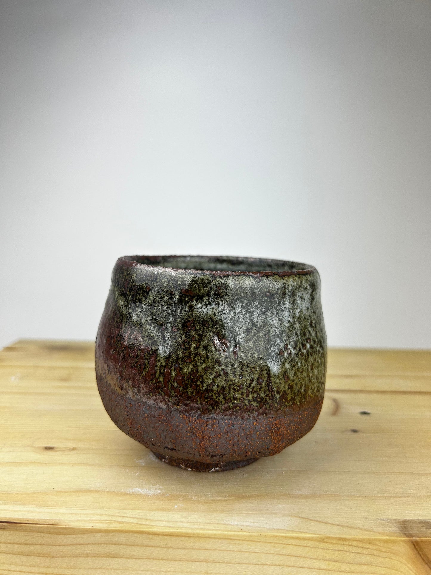Blue wood cup