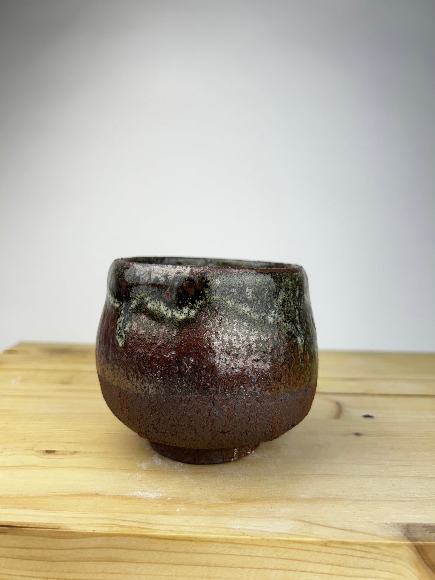 Blue wood cup