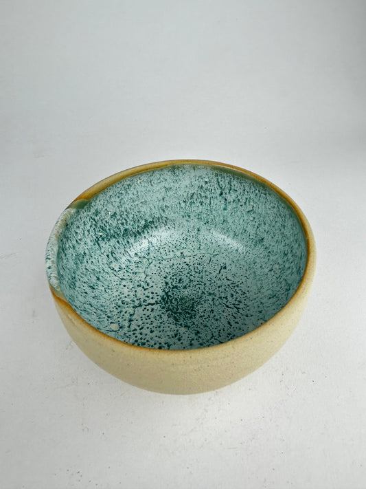 Blue oil bowl