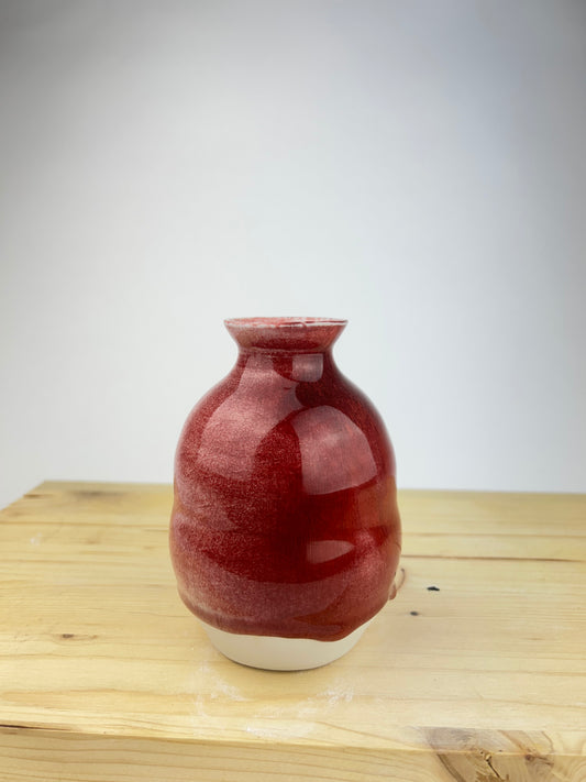 Red porcelain vase