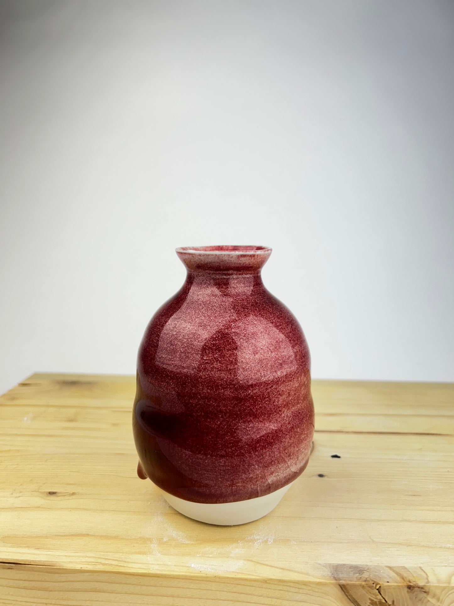 Red porcelain vase
