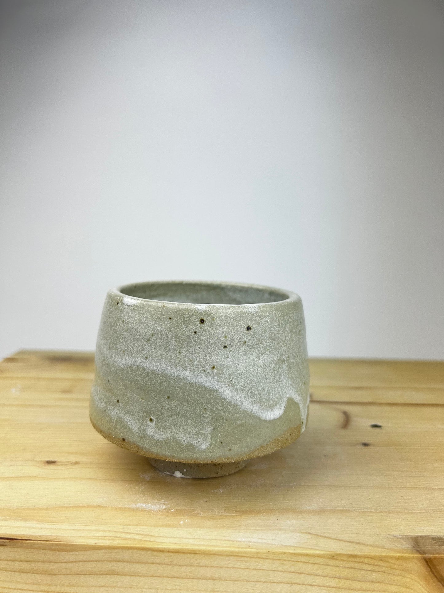 Blue wood cup