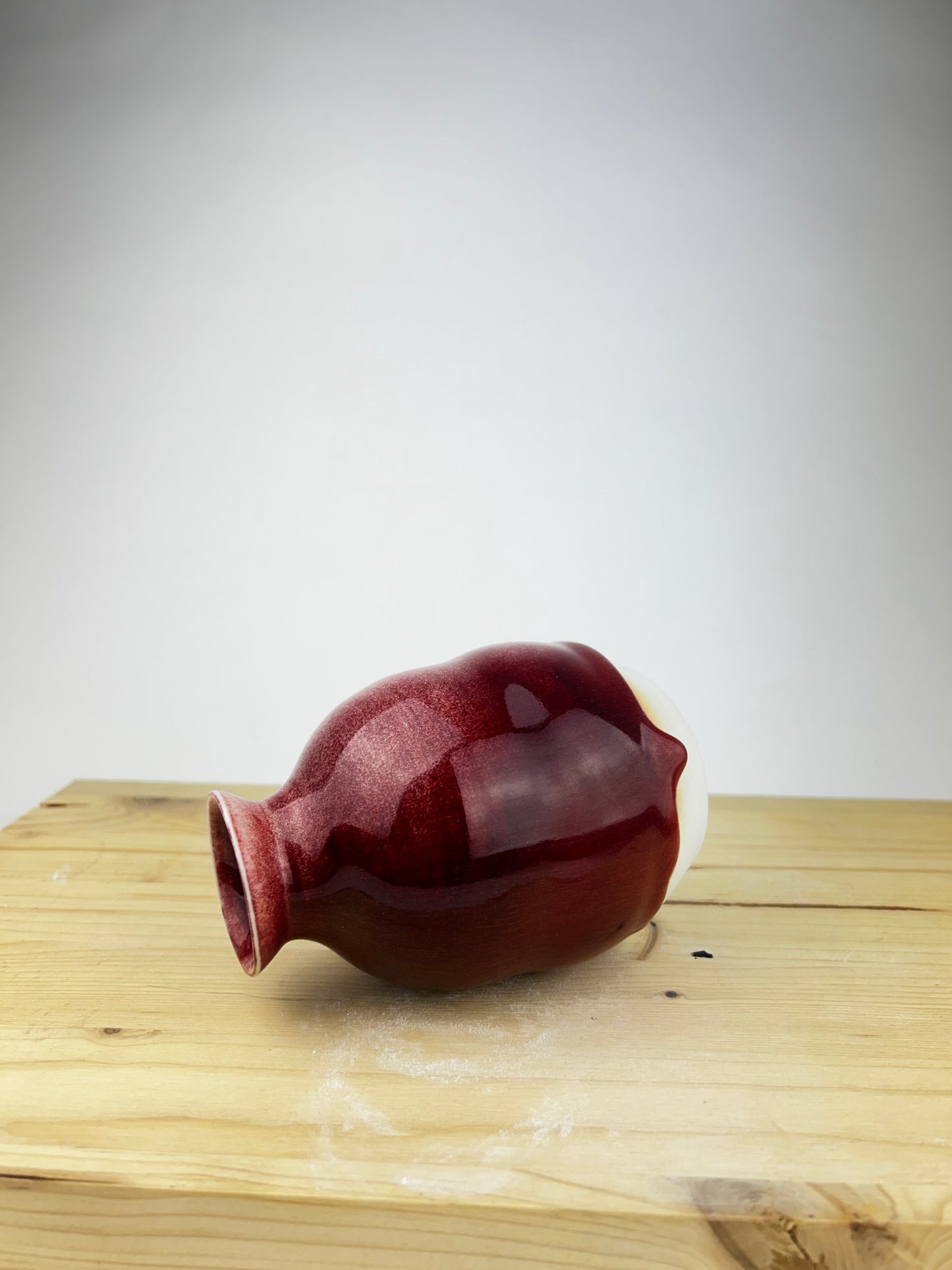 Red porcelain vase
