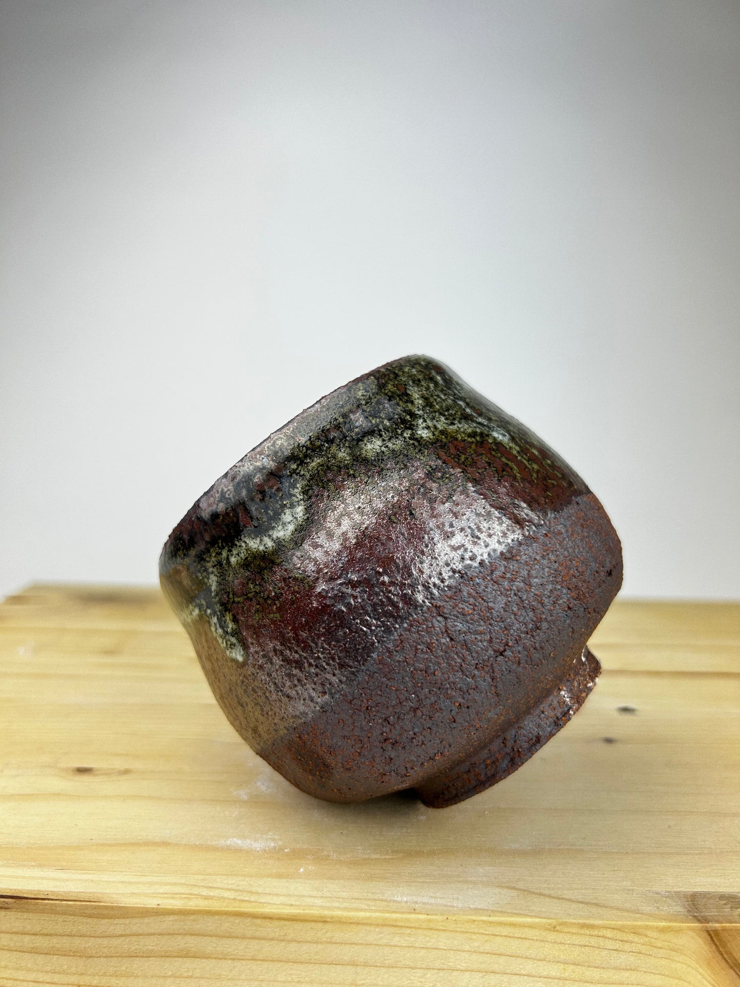 Blue wood cup