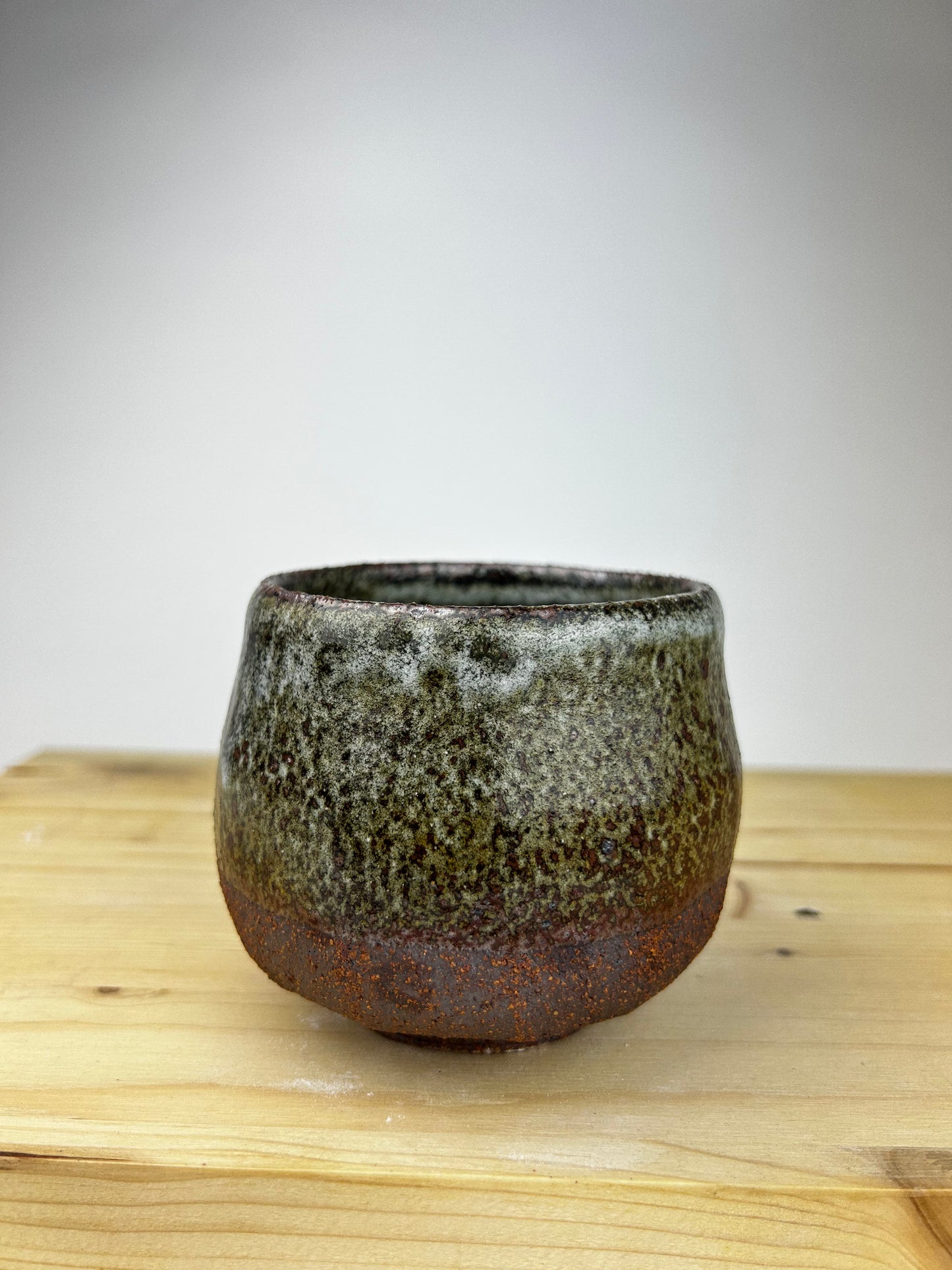 Blue wood cup