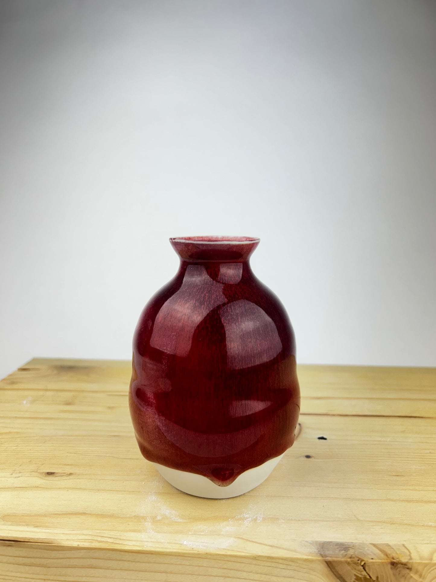 Red porcelain vase